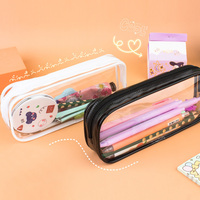 Étui à crayons pour enfants en PVC transparent imprimé sur mesure avec fermeture éclair