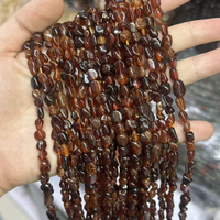 Perles de pierre irrégulières en grenat orange et grenat rouge de 6 mm * 8 mm, pierres précieuses naturelles, perles en vrac pour la création de bijoux
