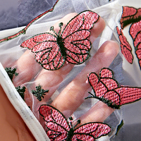 Set Lingerie Wanita Seksi Bordir Kupu-kupu Putih, Bra dan Panty, Grosir, Custom OEM