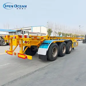 Pabrik Cina 12 ban ringan 40ft kontainer chassis skeleton truk semi trailer