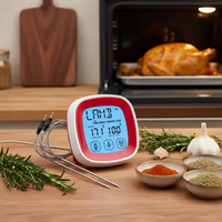 Termometer Daging Digital Presisi Tinggi SW dengan Layar LCD Sentuh Besar, Probe Berkabel Panjang, Timer Dapur