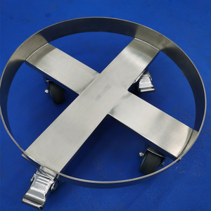 ポータブル手動丸型ドラムトロリー ステンレス鋼製完全溶接フレーム 移動式キャスタートロリー 耐荷重300KG・400KG - Product Image 2