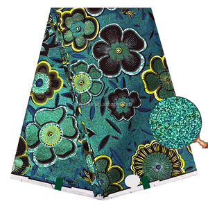 Nouveau Modèle 100 % Coton Batik Dobby Imprimés Wax Dorés Hollandais <span class=keywords><strong>Pagne</strong></span> Africain 6 Yards, Tissu pour <span class=keywords><strong>Pagne</strong></span> & Sac pour Fille & Garçon - Product Image 3