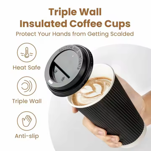 Vendita calda personalizzato usa e getta 12 <span class=keywords><strong>Oz.</strong></span> Tazze di carta caffè a doppia parete con coperchi eco scatole di carta per tazza di caffè caldo - Product Image 6