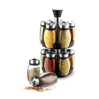 Easylife-Ensemble de bouteilles d'assaisonnement multifonctions de 110ml, support pour pots à épices de 12 pièces avec verre rotatif incliné pour le stockage de l'emballage
