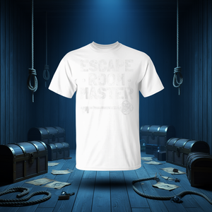 Camiseta Escape Room Master Blanca Unisex para Adulto, Talla Mediana, Cuello Redondo, Manga Corta, Impresión Serigráfica, Entrenamiento, Team Building - Product Image 3