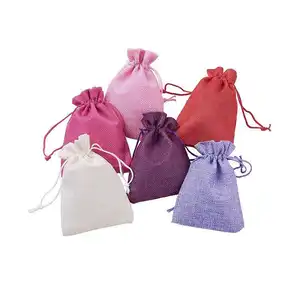 Burlap Drawstring Bags Gift Bag Jute Packing Storage Linen Jewelry Pouches Sacks for Wedding Party