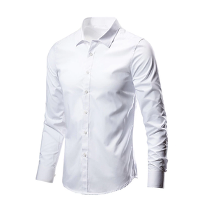 Camicia Casual da <span class=keywords><strong>Uomo</strong></span> Autunnale a Maniche Lunghe, Antipiega in Poliestere, Vestibilità Comoda per <span class=keywords><strong>Abbigliamento</strong></span> da Lavoro - Product Image 3