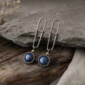 Orecchini creativi a forma di sfera astronomica blu, gioielli retrò da donna per tutti i giorni, idee regalo - Product Image 3