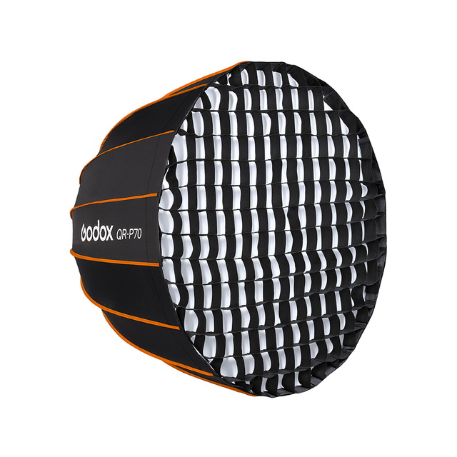 Godox Qr-p70 70cm Qr-p90 90cm Qr-p120 12cm Quickly Release Parabolic Deep Softbox + Honeycomb Grid for Bowens Mount Studio Flash