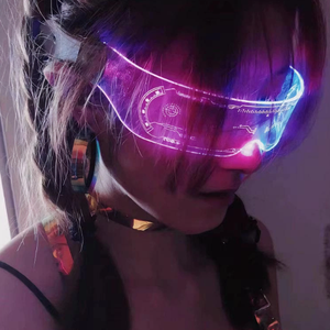 Rhchshining Moda Bar Fiesta Baile Gafas LED Cyberpunk Led Gafas de sol Light up Visor Tecnología Gafas futuristas - Product Image 2