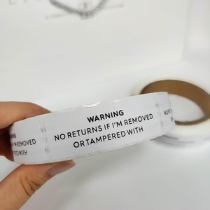 Étiquettes d'avertissement autocollantes rondes en rouleau de papier anti-contrefaçon pour emballages professionnels - Product Image 6