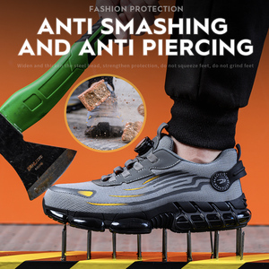 Zapatos de seguridad industrial con fondo automático para hombre, transpirables, antiestáticos, a prueba de perforaciones y con aislamiento de impactos, para hombre - Product Image 4