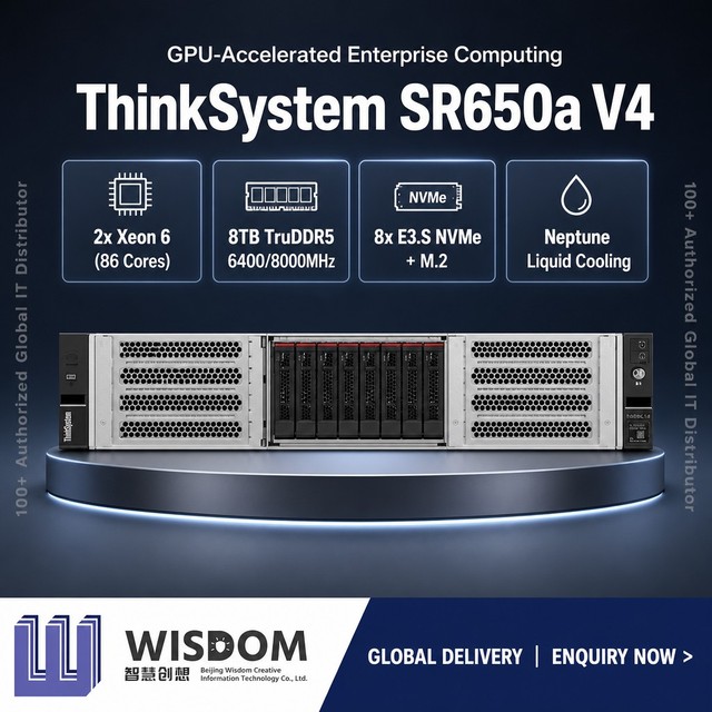 Factory Wholesale Lenovos ThinkSystem SR650a V4 Intel Xeon 6 8TB DDR5 8x SW GPU AI HPC Liquid Cooling 2U Rack Server