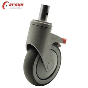 Griff ring M22 * 40mmTPR Rollen für Krankenhaus ausrüstung Medizinische Lenk rollen mit langem Stiel und Zentral verriegelung OEM anpassbar - Product Image 4