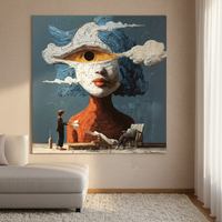 Peinture décorative abstraite 3D de luxe moderne Wabi Sabi sur toile, peinte à la main, pour mobilier de salle à manger, format super grand
