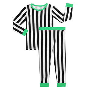 Ensembles de vêtements pour bébé Enjoywear en coton <span class=keywords><strong>et</strong></span> élasthanne à imprimé à <span class=keywords><strong>carreaux</strong></span>, doux <span class=keywords><strong>et</strong></span> extensibles, pour un usage quotidien, avec des rayures verticales noires <span class=keywords><strong>et</strong></span> blanches - Product Image 1