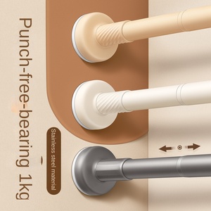 Tige télescopique en acier inoxydable <span class=keywords><strong>sans</strong></span> trou Tige de séchage des vêtements <span class=keywords><strong>sans</strong></span> clou Cintre Tige de suspension pour rideau Quincaillerie de garde-robe - Product Image 3