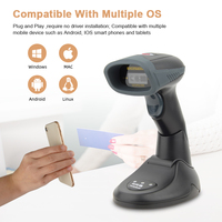 Luckydoor K-625BT Pemindai Nirkabel CMOS Hands-free Pemindai Barcode 2D Modul Android dengan Pengisi Daya