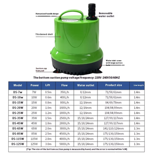Pompe submersible sans balais à aspiration par le bas en plastique écologique pour <span class=keywords><strong>aquarium</strong></span>, bassin de poissons, fontaine de jardin, circulation d'eau silencieuse - Product Image 2