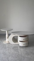Table basse ovale convertible en ardoise, style moderne minimaliste, mobilier de salon pour petits appartements, style luxueux, nouveau design