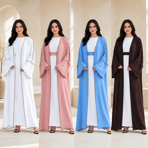 Soldes Exceptionnelles : Cardigan Musulman Femme à 9,9 $ – Abaya Ouverte, Robe Longue Kimono de Dubaï, Tenue Islamique Turque Modeste (Seulement le Cardigan) - Product Image 1