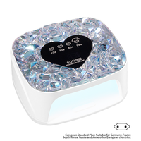 Lampe à ongles professionnelle BIN en forme de cœur avec strass étincelants, lampe UV LED portable Sun S50 pour le séchage des ongles, sécheuse à ongles