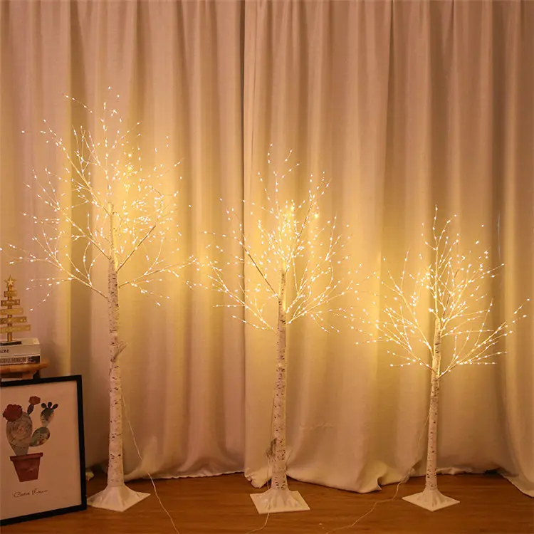 Pre lit Twinkle LED lighted Artificial Twig Birch Branch tree 120cm 72 lights Christmas Tree Decoration
