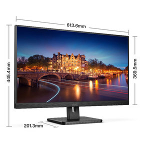 Écran d'ordinateur Aoc 27e2h 23,8 pouces Full HD 75 Hz à faible lumière bleue pour le bureau, l'apprentissage et le travail, montable au mur, noir - Product Image 2