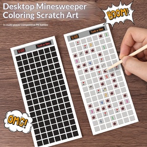 Cartes à gratter créatives Minesweeper : Jeu de dessin interactif et éducatif amusant, fabriqué en Chine, idéal pour les enfants - Product Image 1
