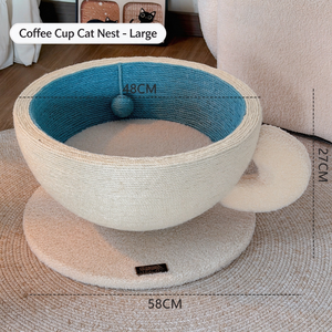 Lit pour chat semi-fermé avec griffoir intégré, panier de repos rond pour chats d'intérieur - Product Image 4