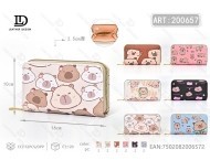 Portafoglio da donna in microfibra effetto pelle sintetica con cerniera, misura media, per uso quotidiano, con motivo a cartone animato - Product Image 1