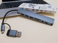 Precio de fábrica 8 en 1 USB tipo C soporte de aluminio TF/PD lectura OEM adaptador USB3.0 estación de acoplamiento Hub para PC ordenador portátil