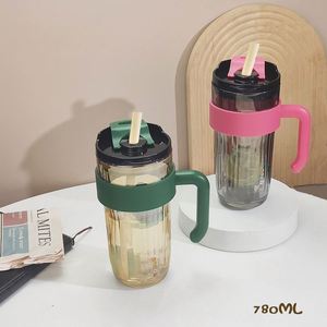 Nouvelle tasse en verre électroplaqué grande capacité 780 ml résistante aux hautes températures pour voiture et moto avec couvercle, idéale pour le café froid - Product Image 1