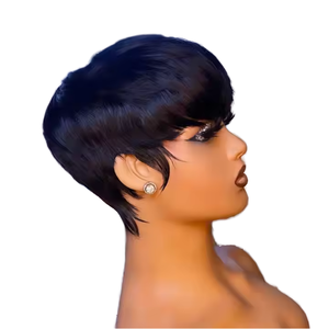 Recién llegado, peluca corta para Pixie Cut None Lace Blonde con cabello humano virgen brasileño de 10 pulgadas para mujeres negras, peluca hecha barata - Product Image 1