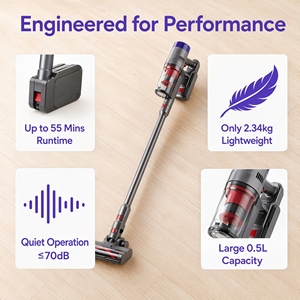 Aspiradora de Mano de 250W, Inalámbrica, con Filtro HEPA Ciclónico, Ligera y Portátil, para Hogar y Alfombras, OEM - Product Image 3