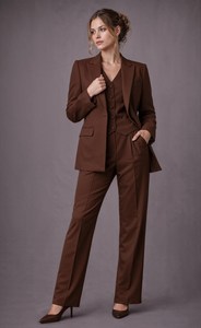 Conjunto de traje de tres piezas para mujer con blazer, chaleco y pantalones, ropa formal elegante, ropa de oficina, traje para invitadas de boda - Product Image 4
