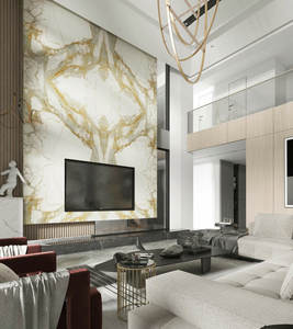 Carreaux <span class=keywords><strong>de</strong></span> sol effet marbre populaires 3200x1600mm 12mm, texture brillante sinterisée, pour salle à manger moderne, <span class=keywords><strong>salon</strong></span> et extérieur - Product Image 3