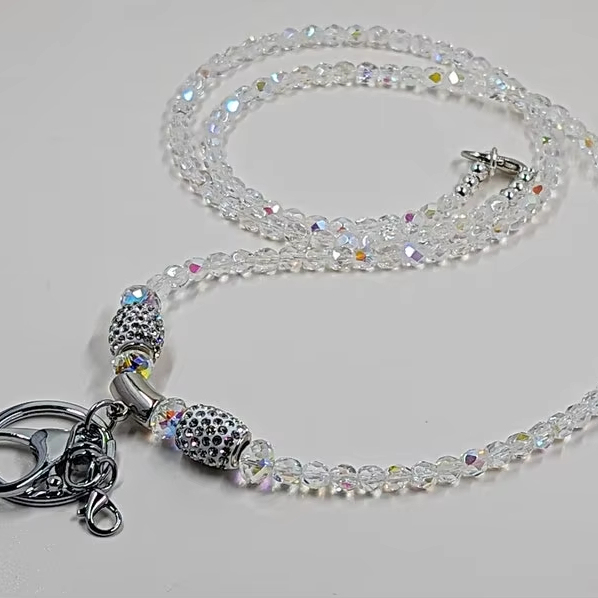2025 Cute Style Silicone Rainbow Beads Lanyard Keychain Mixed Colors Acrylic Notebook Apple Book Pencil Holder Image 5