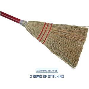 Balai de nettoyage de hall Boardwalk 39 pouces en fibre de maïs rouge avec poils en métal et en PET, manche en plastique, longueur totale 120 cm - Product Image 6