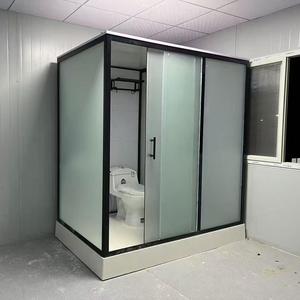 Salle <span class=keywords><strong>de</strong></span> bain préfabriquée complète WC Toilettes <span class=keywords><strong>Cabine</strong></span> <span class=keywords><strong>de</strong></span> <span class=keywords><strong>douche</strong></span> <span class=keywords><strong>de</strong></span> luxe avec porte coulissante et cadre pour usage hôtelier - Product Image 2