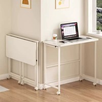 Mesa Plegable Multiusos, Escritorio para Computadora, Mesa de Comedor Móvil, Mesa de Estudio para el Hogar, Apartamentos de Alquiler, Mesa Plegable de Tablero de Densidad Media (MDF)
