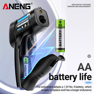 एंग थे104 औद्योगिक थर्मामीटर अनुकूलन योग्य हैंडहेल्ड यर लेजर सेंसर पाइरोमीटर उपकरण वा स्क्रीन गेज-50 ~ 550 एब्स प्लास्टिक ओएम - Product Image 4