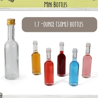 Bouteilles en verre miniatures de 50 ml (1,7 oz) avec bouchons dorés étanches, couvercles en aluminium pour liqueur, vin, alcool, shots de gingembre, tequila