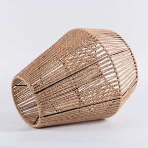 Retro Rattan Hand-Woven Lamp Shade Oval E27 <b>LED</b> Black Yellow Easy Installation For Restaurants Guesthouses Bars Studies Bedrooms - Product Image 2