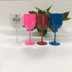 Vasos de Champán Rojos Acanalados Personalizados con Logotipo Pintado, Coloridos y Lindos, de 16 Onzas (480 ml), Vasos de Vino de Plástico - Product Image 3