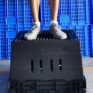 ตะกร้าพลาสติกพับได้สำหรับจัดแสดงและขนส่ง <span class=keywords><strong>XM2</strong></span>ซูเปอร์มาร์เก็ต # Size 595*385*105mm - Product Image 5