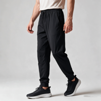 Pantalon de jogging fuselé léger en maille pour homme avec poche zippée pour le sport et le quotidien, personnalisable OEM