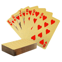 Jeu de cartes de poker de luxe en plastique doré, imperméable, édition fête, souple, facile à mélanger, durable
