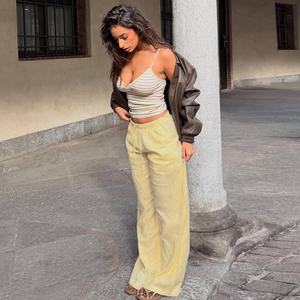 Women's <b>Drawstring</b> Wide Leg Pants Elastic Waist Loose Casual Lounge <b>Trousers</b> Lightweight Summer Beach Vacation Palazzo Pants - Product Image 5